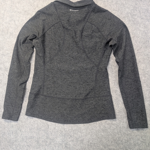 Champion women long sleeve athletic jacket lightweight full-zip slim gray small - Picture 2 of 10